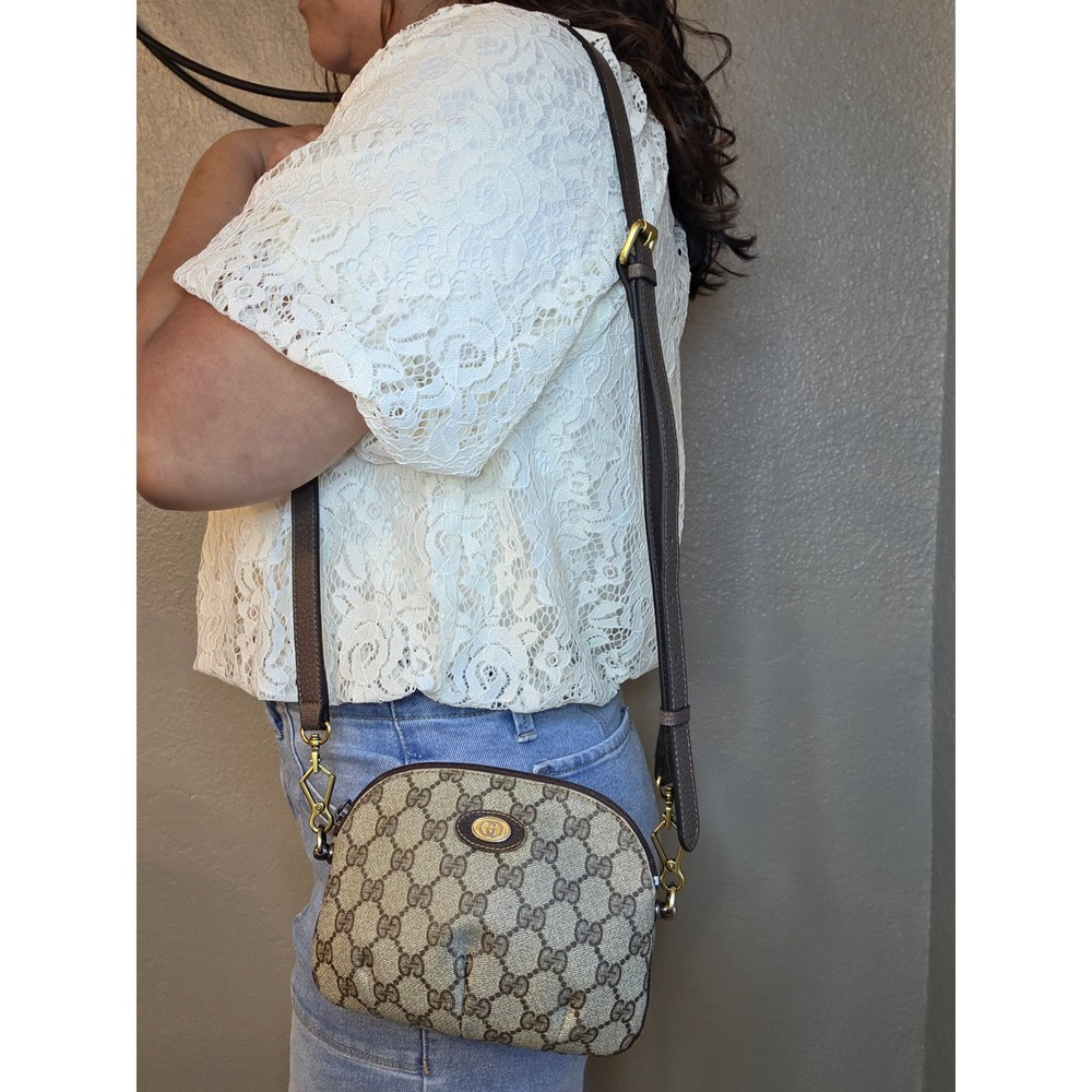 Gucci Accessory Collection GG Supreme Vintage Crossbody Bag Brown Monogram - Picture 5 of 15